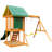 Appleton Wooden Swing Set with Swings, Slide, Rock Wall, Chalkwall and Sandbox