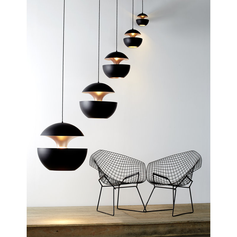 Here Comes The Sun 1 - Light Pendant, 13.78" H x 13.78" W x 13.78" D, Black/Copper