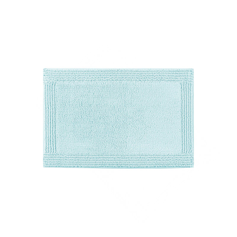 1 PCS 100% Cotton Tufted 3000 GSM Reversible Bath Rug Blue, Rectangle 2' x 3'8"