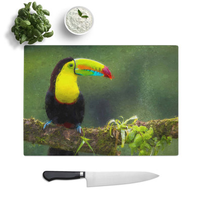 Tempered Glass Resting Toucan Chopping Board