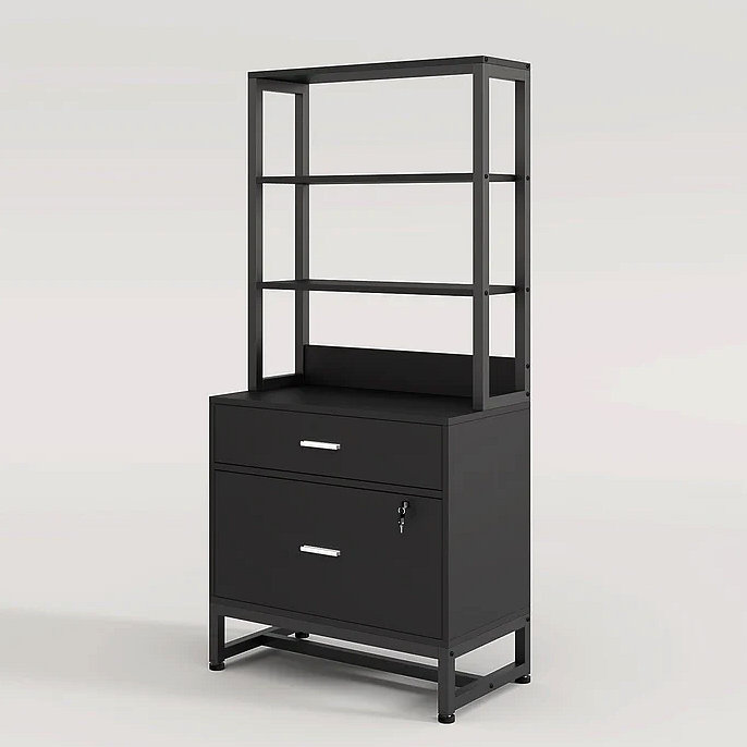 Spacieux classeur, classeur à hauteur, armoire stable avec bibliothèque ouverte