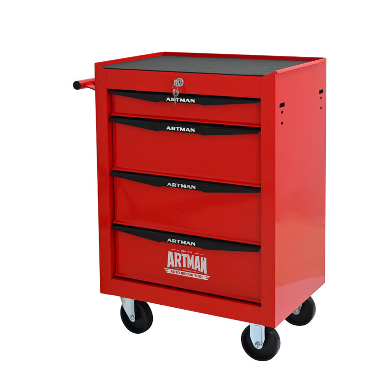 Rolling Metal Tool Chest with 4 Drawers, 20" 4-Drawer Tool Chest Cabinet with Ball Bearing Drawer Slides, Steel Tool Storage Box Organizer