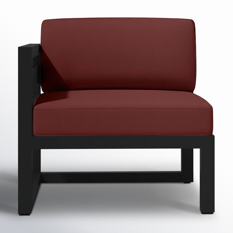 Avion Outdoor One Arm Lounge Chair, Canvas Charcoal Sunbrella® Canvas, Slate