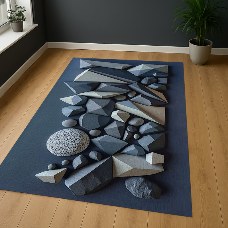 Stone Area Rug, Rectangle 140 x 200 cm