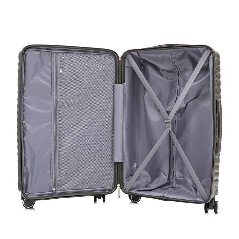 14 "/ 20" / 24 "/ 28" 4 pièces / ensemble dans un bagage à roulettes en PP, une valise de transport, une tringle en fer, une serrure à mot de passe à combinaison, un étui à cosmétiques de 14 po
