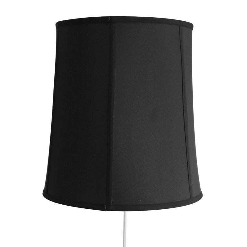 Abat-jour tambour en lin H 17 "x l 16" (araignée), Noir, H 15 po x l 14 po