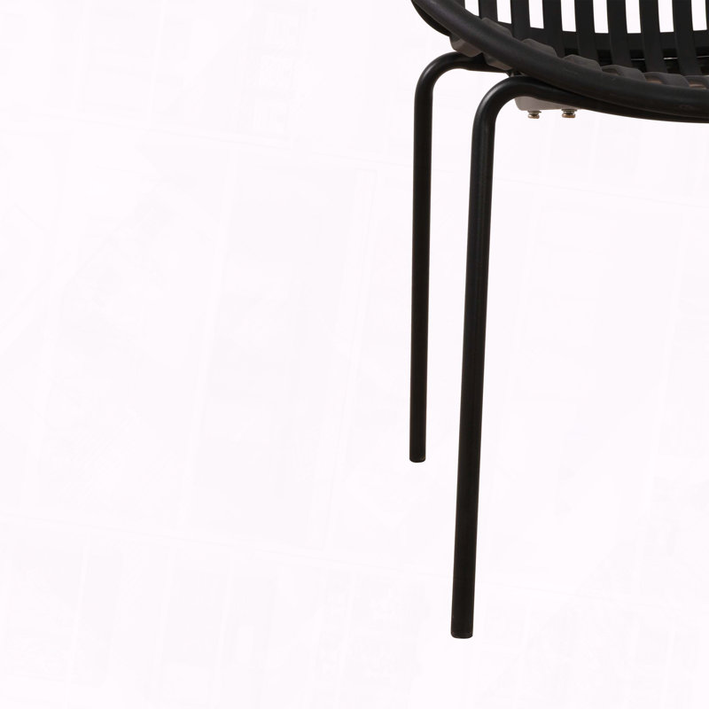 Ensemble repas d'extérieur moderne avec chaise empilable, Noir
