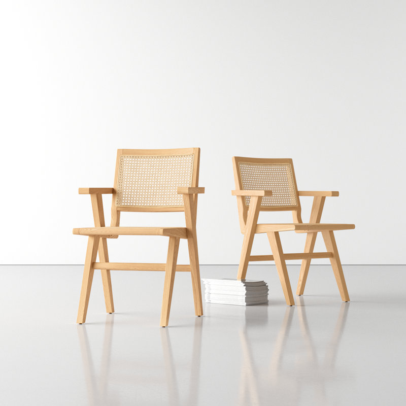 Atticus 18.10'' H Ash Armchair, Walnut