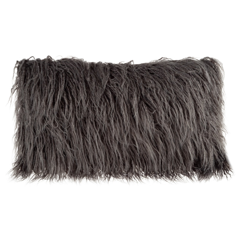  Coussin lombaire moelleux 12 po x 20 po - Ensemble de coussin décoratif luxueux et housse glamour, Gris