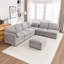 Canapé modulaire en L avec repose-pieds de rangement 7 pièces Miller-1148970174