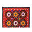 Housse de lit brodée à la main 72 po x 91 po. Décoration murale Suzani