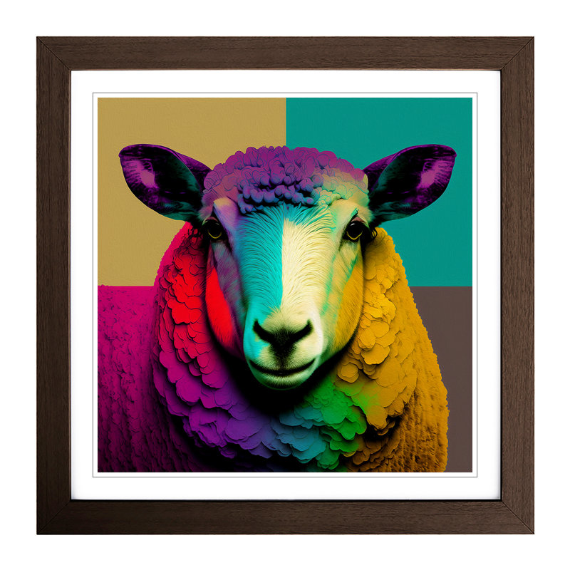 Sheep Pop - Framed Print, Walnut
