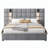 wide headboard Upholstered bed with reading lamp and USB port-1001742397