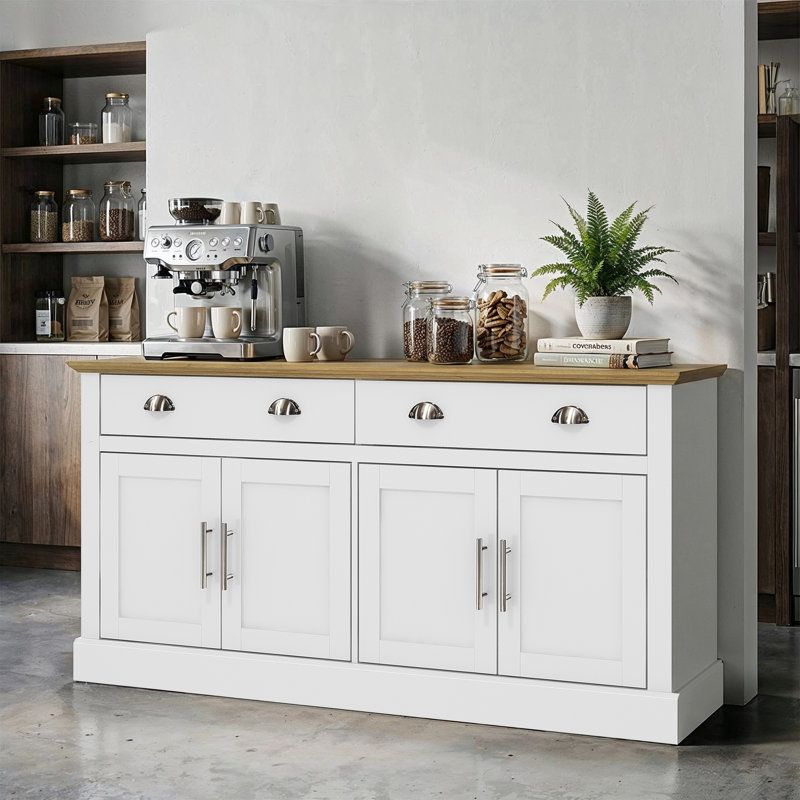 Sufy 4 Door 2 Drawer Sideboard, White