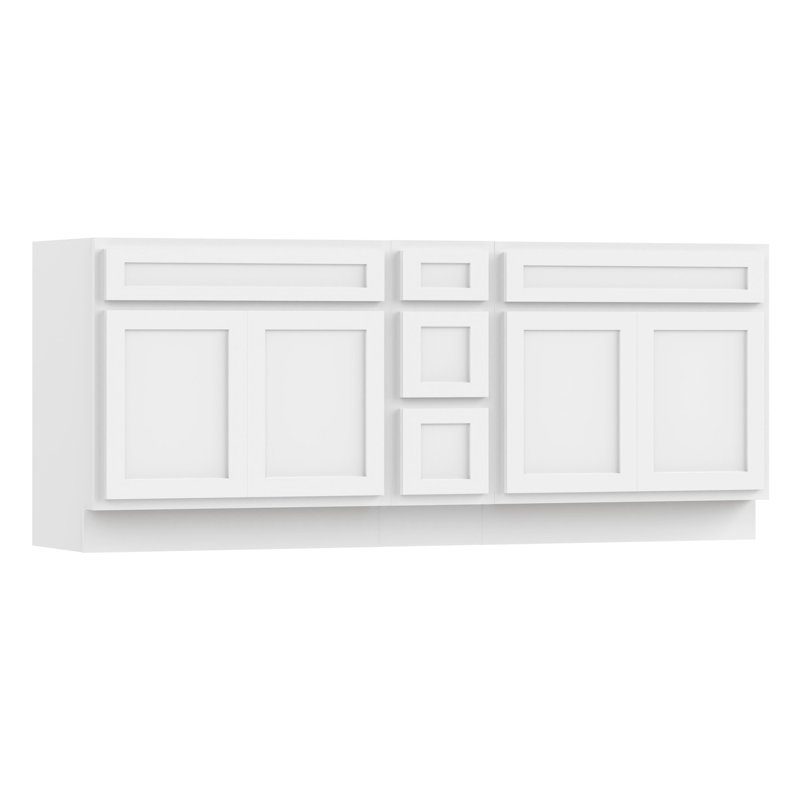 Base de meuble-lavabo double 72 po 72 po, Blanc