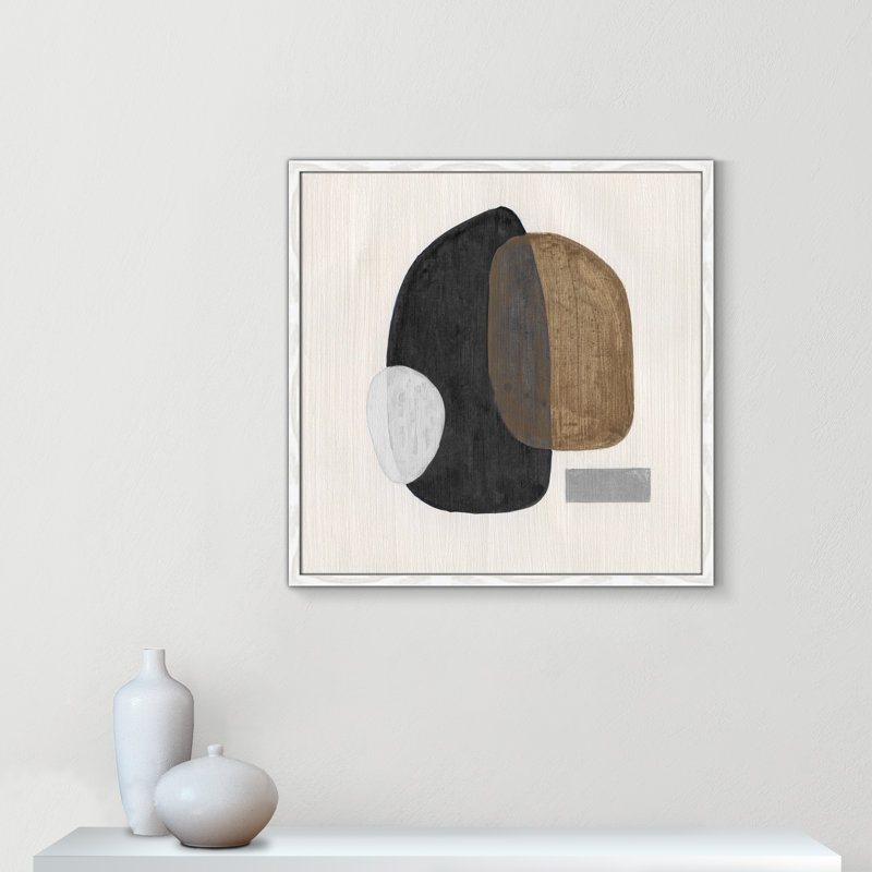 Inola Neutral Stones III Wall Art, 27.5" H x 27.5" W, White
