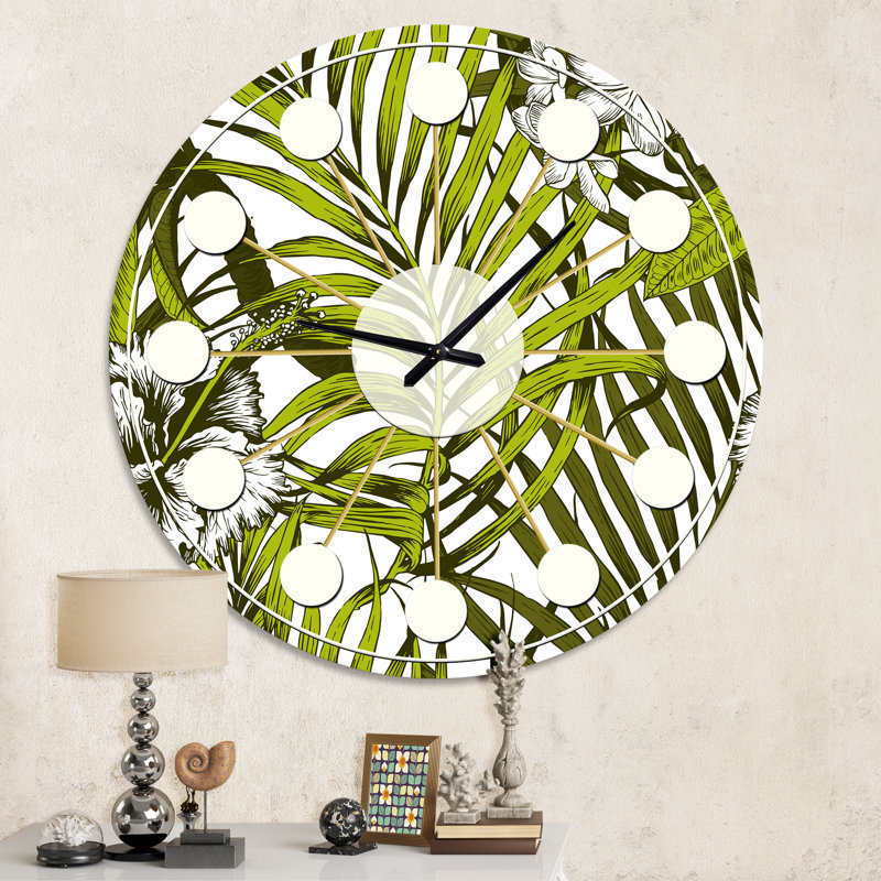 Horloge murale style tropical Mid-Century, Moyenne