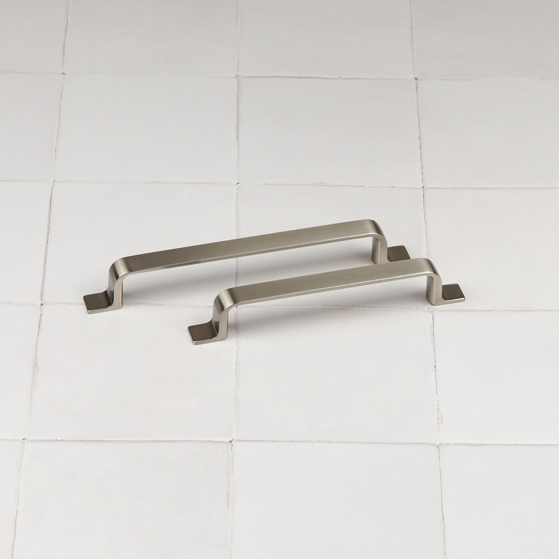 Strap Style Bar Handles in Multiple Finishes, Brushed Nickel, 160mm