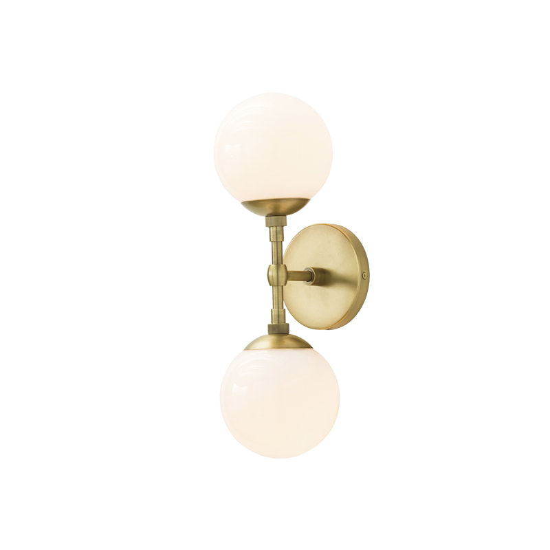 Polaris 2 - Light Armed Sconce, Antique Brass, White