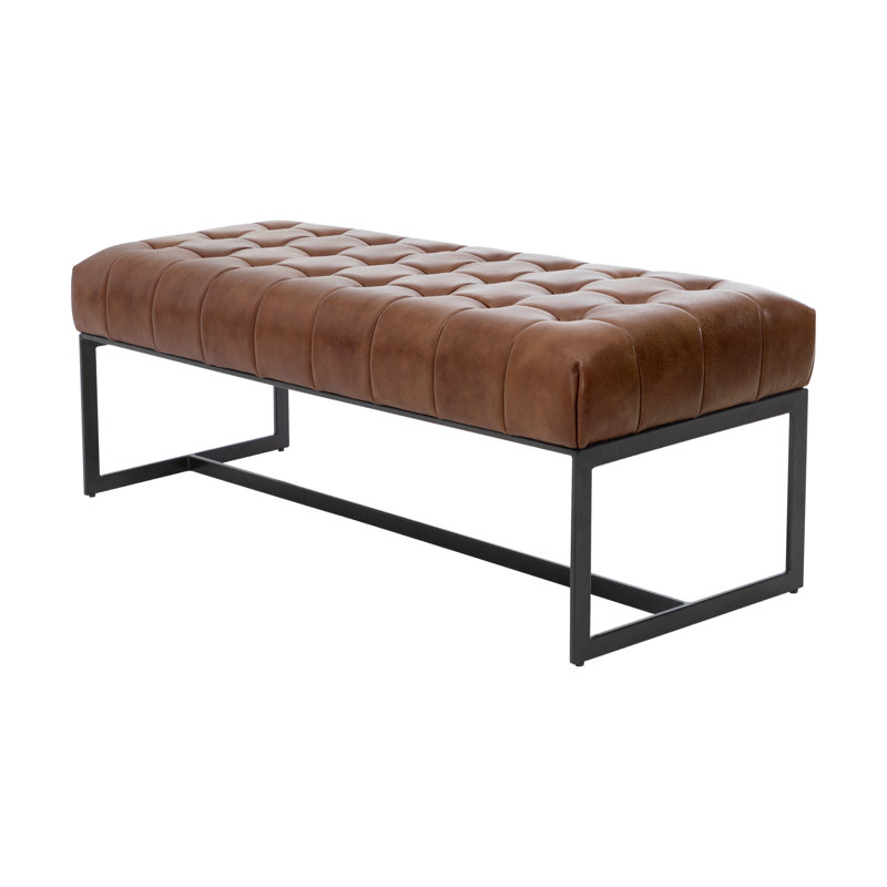 Banc en cuir véritable Owen de 51 po de large Owen, Brun
