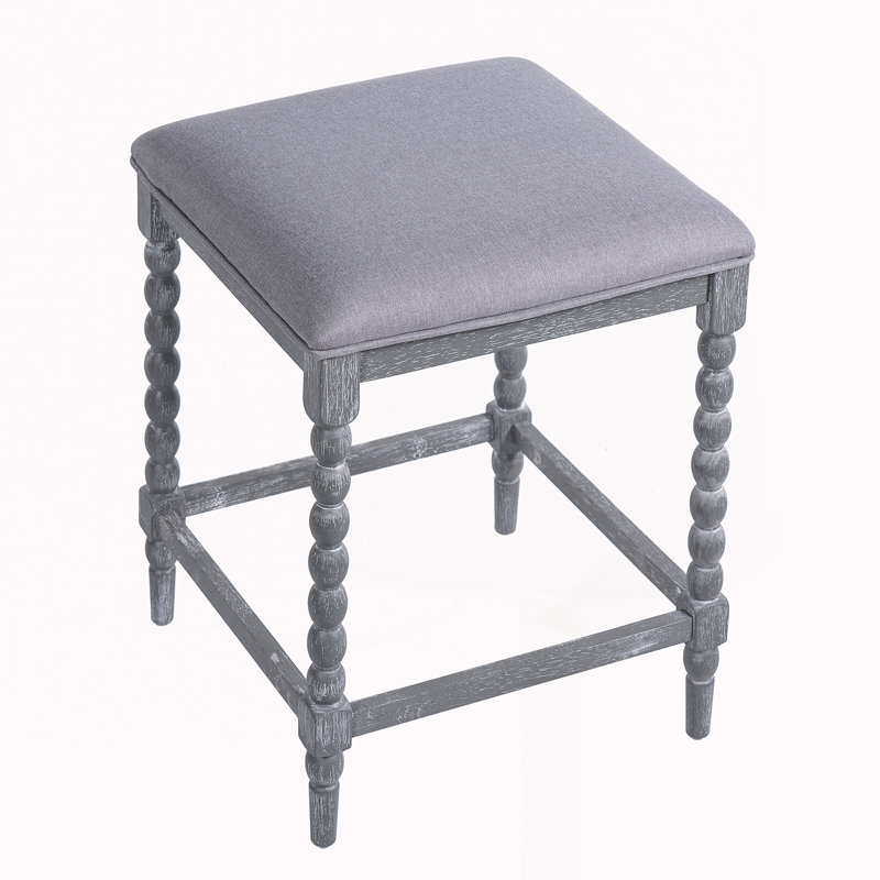 Ensemble de 2 tabourets rembourrés, 2, Gris foncé