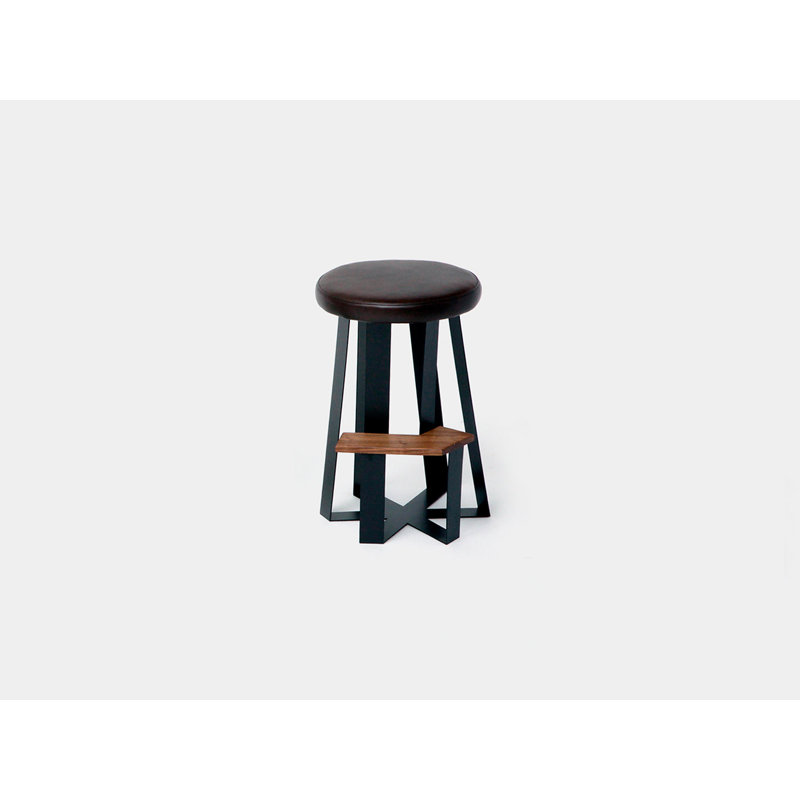 ARS Stool with Metal Frame, Blackbean