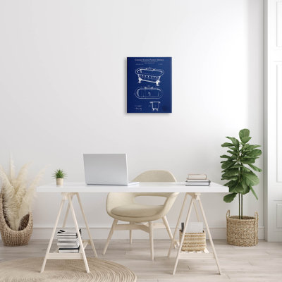 " Blue Bathtub Patent Blueprint " by Karl Hronek