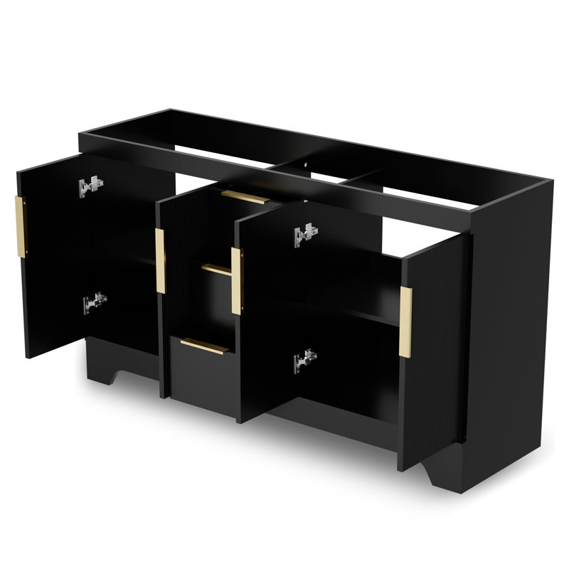 60" Double Sink Bathroom Vanity Cabinet Base Only, Sink Not Included