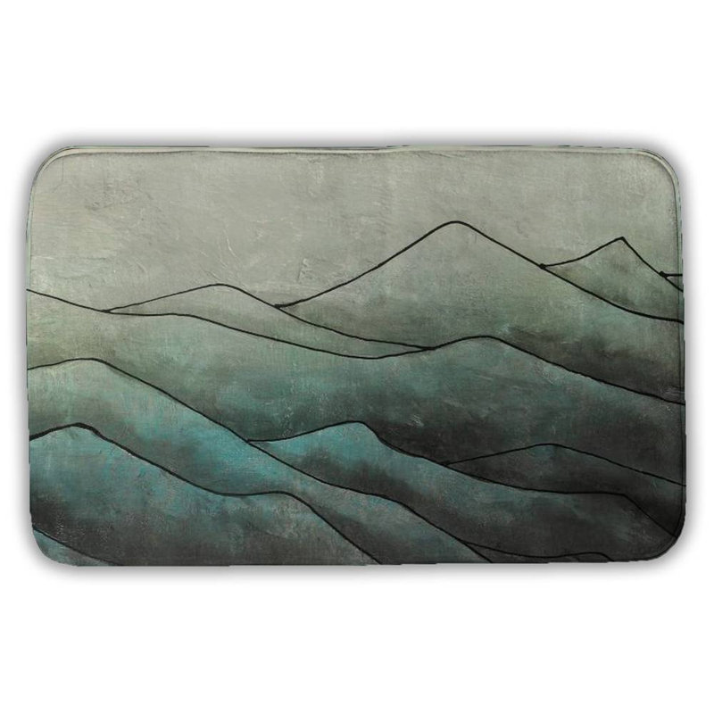 In the waves Bath Mat with Non-Slip Backing - Quick Dry Memory Foam Bathroom Rug - Absorbent - Modern Plush Spa-Style - Machine Washable