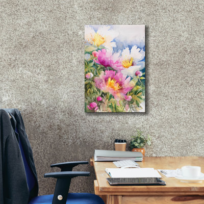Art mural sur toile Winston Porter «Peony Performance» par Annelein Beukenkamp