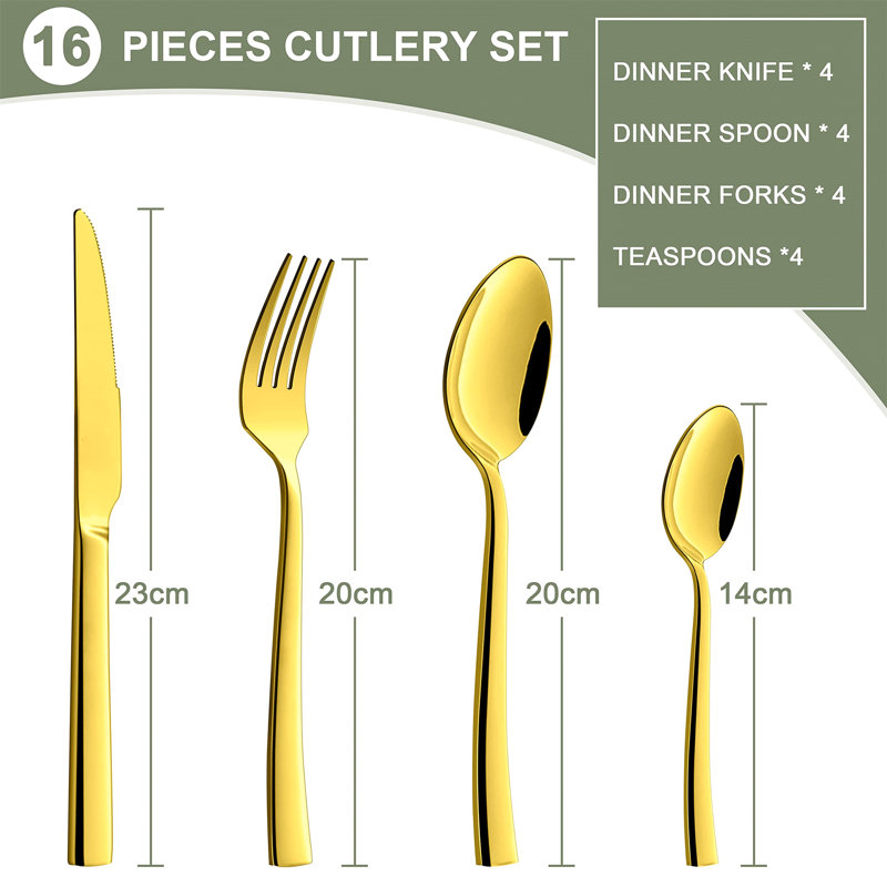 Fairmont Park Westervelt 16 Piece Stainless Steel Cutlery Set , Service for 4