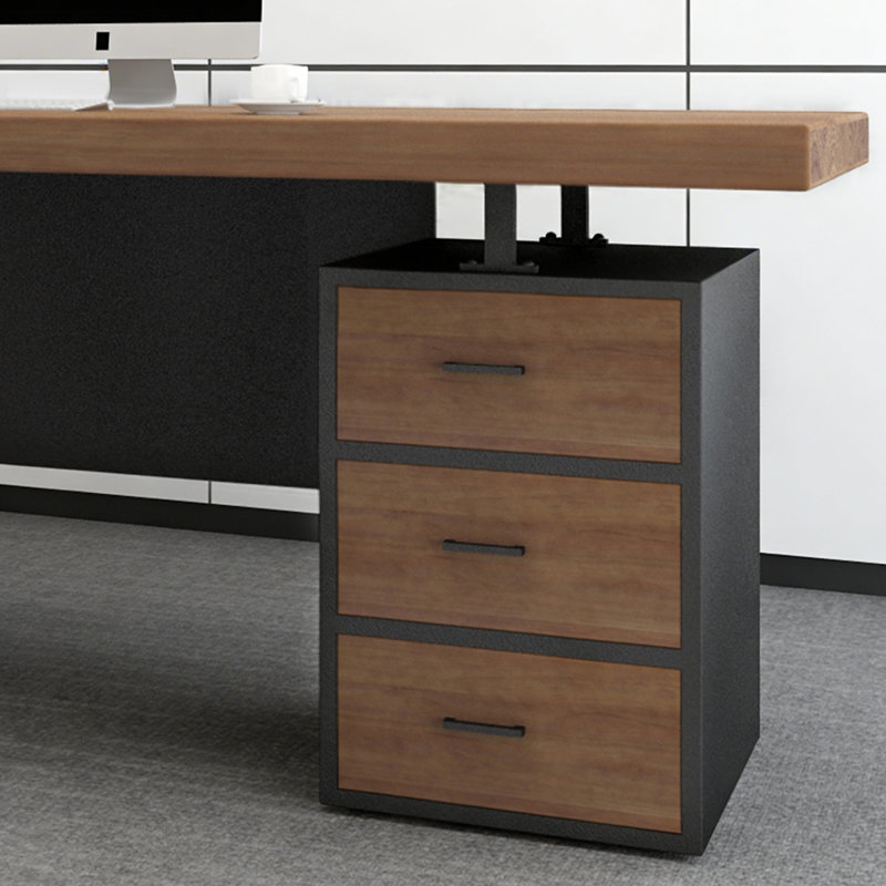 Bureau de direction en bois massif en L noyer avec tiroirs, H 29,53 po x l 86,61 po x P 59,06 po, Retour à gauche