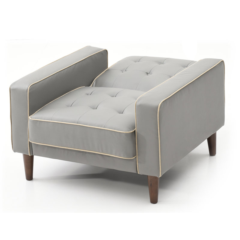 Fauteuil lit contemporain avec accoudoirs, Gris, Brun
