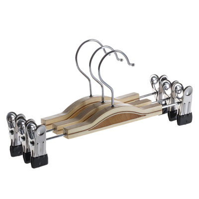 Cintres pour pantalons en bois massif - solution sans plis pour garde-robe