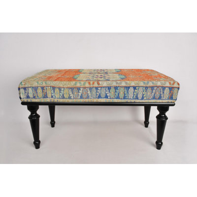 Sitting Bench, Coffee Bench, Ottoman Bench, Upholstered Bench, Turkish Rug Bench, Kilim Bench, Home Decor Bench, Handmade Bench by Dakota Fields