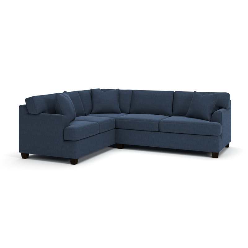 Canapé modulaire Conradina, Orienté à gauche (vu de face), Natté bleu marine Drusky Sustain®