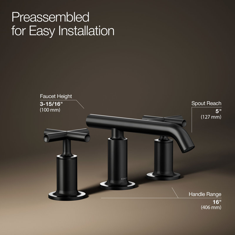 Purist Widespread Bathroom Sink Faucet, Matte Black