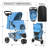 Foldable Pet Stroller, 3 Wheels Folding Carrier Jogger Stroller for Dogs Cats with Canopy and DIY Stickers-111302519