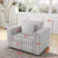 Canapés | Canapé modulaire simple 44,9 "avec rangement caché, pour salon et chambre à coucher, structure en bois massif | Gris clair | Standard-633105560