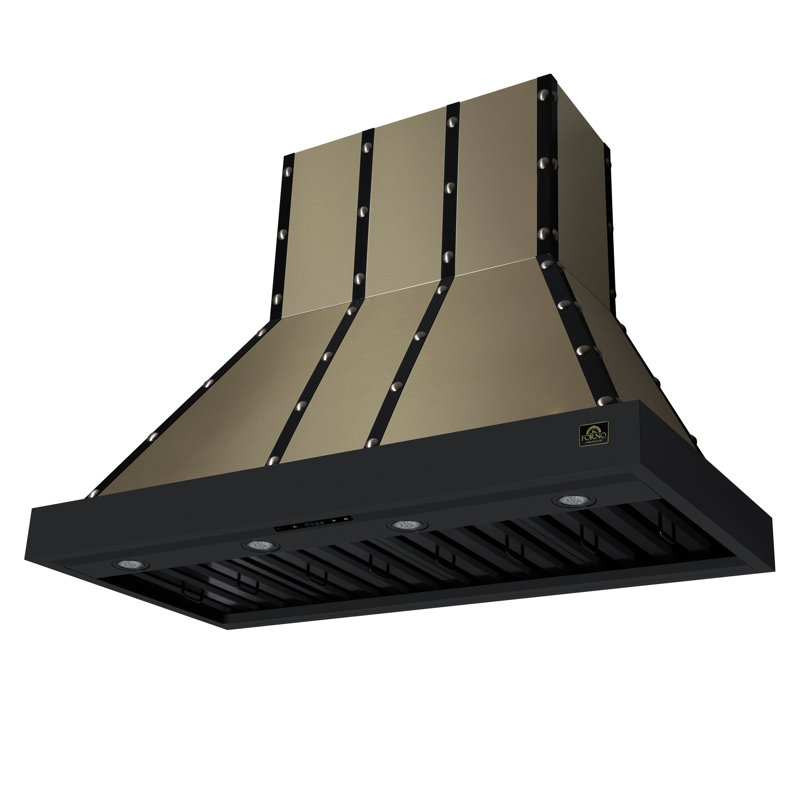 Hotte de cuisine 48 po noir Ambader, Copper/Black