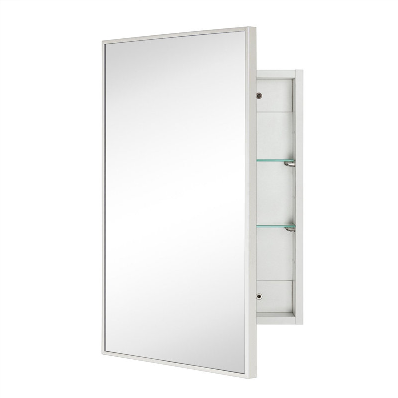 Armoire à pharmacie 16 po x 24 po Velin, H 24 po x l 16,50 po x P 4,84 po, Nickel poli