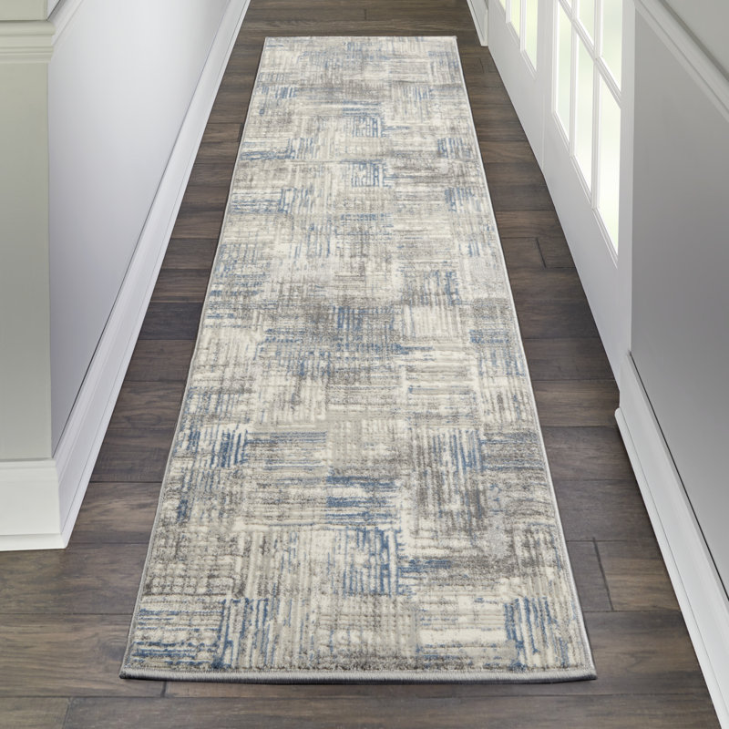 Tapis ivoire moderne Golda, Tapis de couloir 2 pi 3 po x 7 pi 3 po