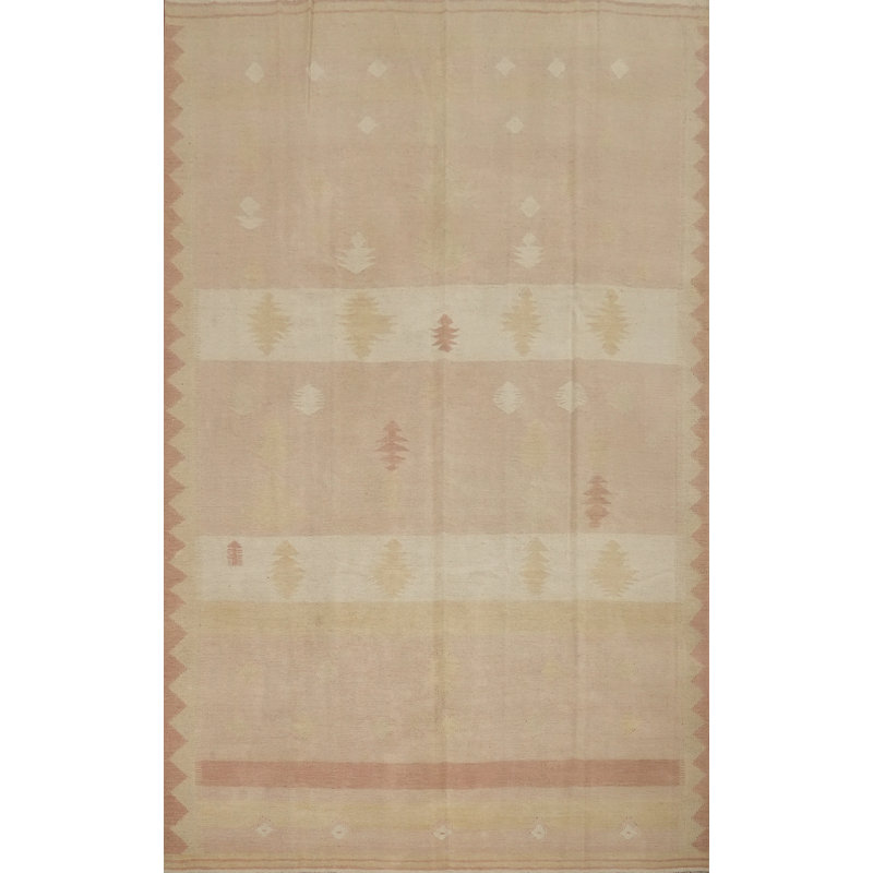 Tapis subtil à motif géométrique pastel 7 x 10