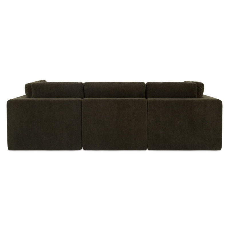 Cates Lounge Modular Sectional Pebble, Green Polyester