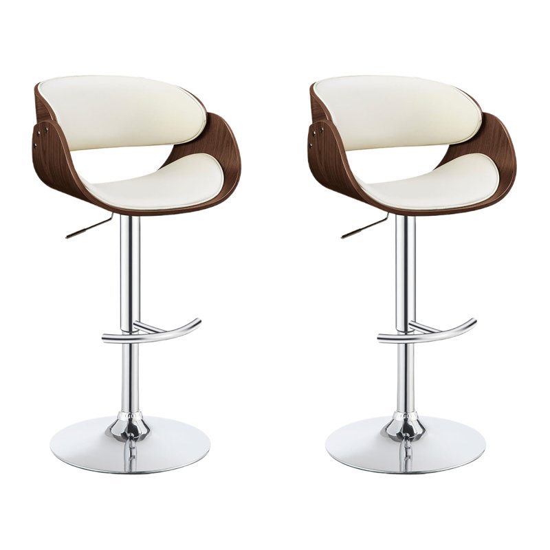 Tabourets de bar rembourrés (ensemble de 2), Beige