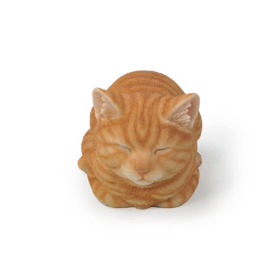 Sleeping Cat Tabby Statue