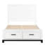Lit plateforme de style rustique avec finition blanche et rangement pratique