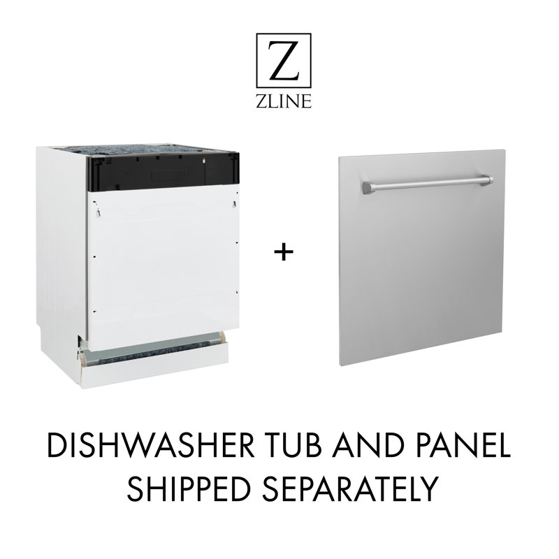 ZLINE 18" Tallac Series 3rd Rack Top Control Dishwasher with Stainless Steel Tub, 51dBa, Stainless Steel