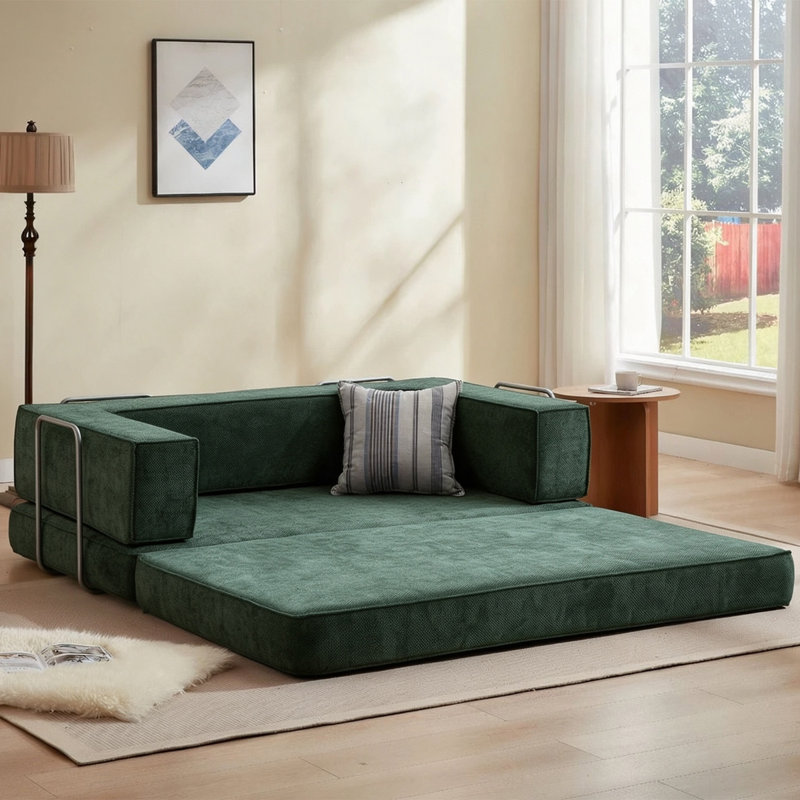 Hugspacee Velvet Loveseat, Dark Green