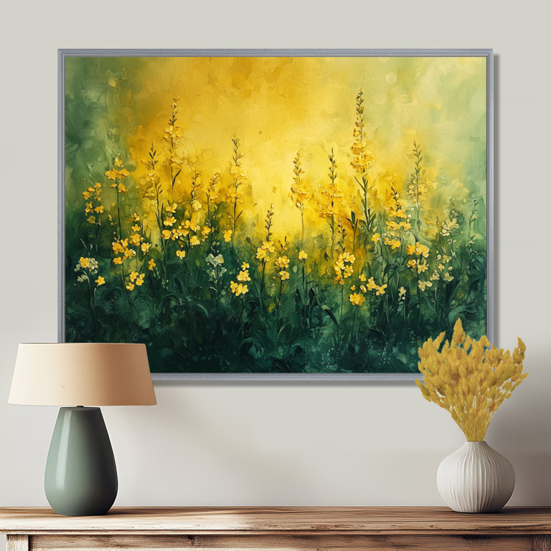 Militello - Floral Wall Art, Silver, 30" H x 40" W, Floater Framed Print